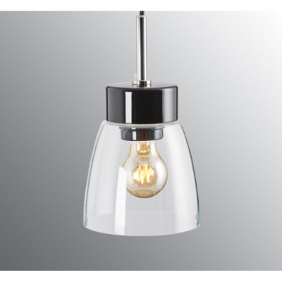 Czarna lampa wisząca Smycka Klara porcelanowa oprawa z przezroczystym kloszem Ifö Electric