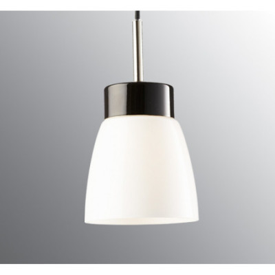 Czarna lampa wisząca Smycka Klara porcelanowa oprawa z mlecznym kloszem Ifö Electric