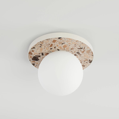KASPA LEGRA Cream E27 Max 25 W LED IP44 Opal Glass Round Ceiling Light