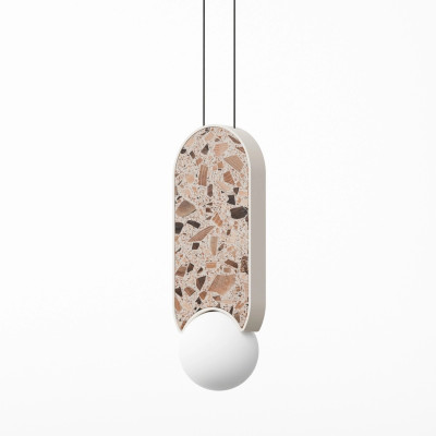 KASPA LEGRA Cream G9 Max 1 × 9 W LED IP44 Opal Glass Oval Pendant Light