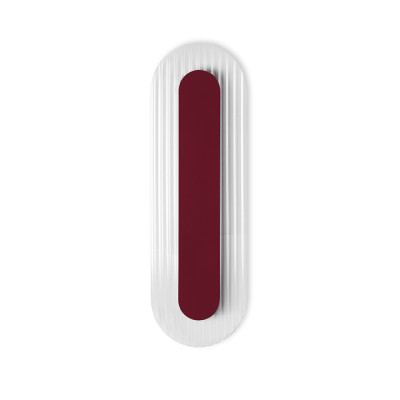 Burgundowa lampa ścienna RIFLO W B z ryflowanym kloszem 3000K UMMO