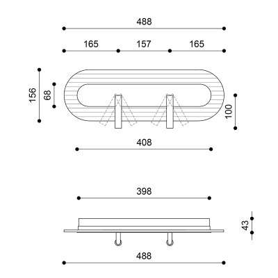 Burgundowa lampa ścienna RIFLO W D z regulowanymi spotami i ryflowanym kloszem 3000K UMMO