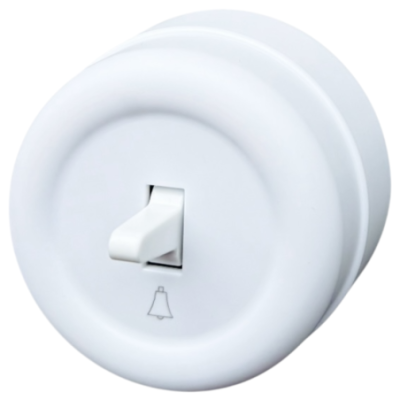 Alkri Loftica White Surface Bell Push Button