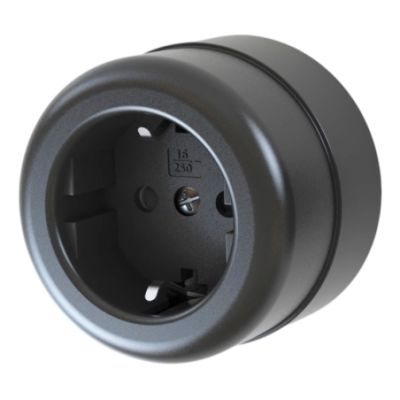 Alkri Loftica Black Surface Schuko Socket
