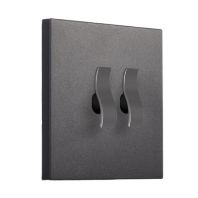 Alkri Togglica WAVE Matt Black Flush Double Two-Way Switch