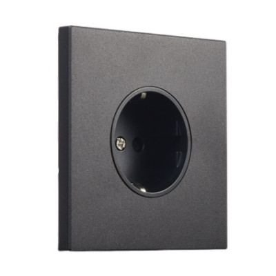 Alkri Togglica Matt Black Flush Schuko Socket