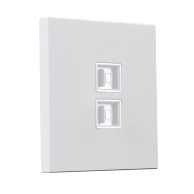 Metalowe podtynkowe gniazdo 2 x RJ45 - biały Togglica Alkri