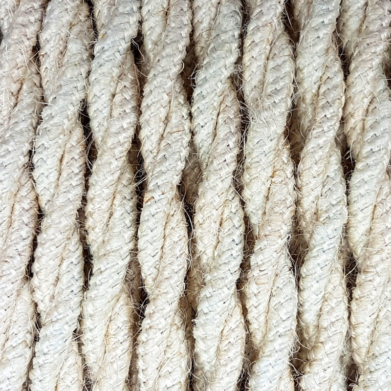 Round electric cable covered by Natural Jute J02 2x0.75