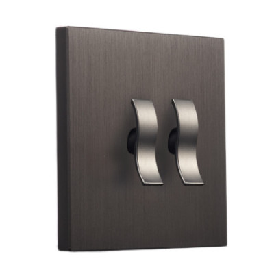 Alkri Togglica WAVE Brushed Bronze Flush Double Two-Way Switch