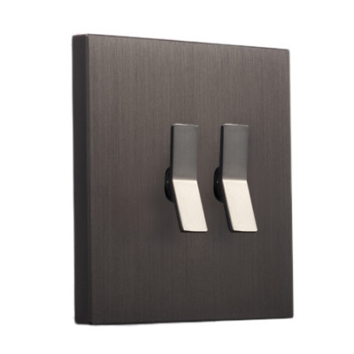 Alkri Togglica DEUCE Brushed Bronze Flush Double Two-Way Switch
