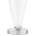 Biała lampa stojąca REA biały abażur, podstawa szkło i chrom KASPA