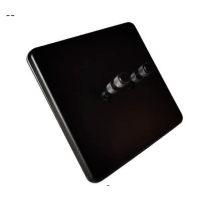 Alkri Togglica EU Matt Black Flush Double Two-Way Switch