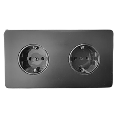Alkri Togglica EU Matt Black Flush Double Schuko Socket