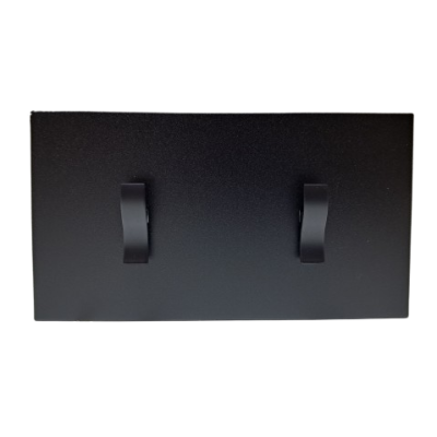 Metalowy podtynkowy panel z 2x włącznikiem pojedynczym schodowym - czarny mat Togglica WAVE Alkri