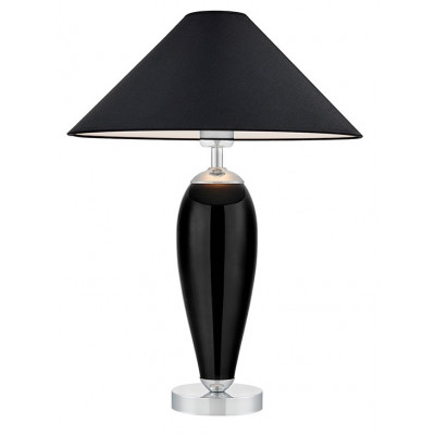 Rea Standing Lamp Black / Chrome / Black Lampshade