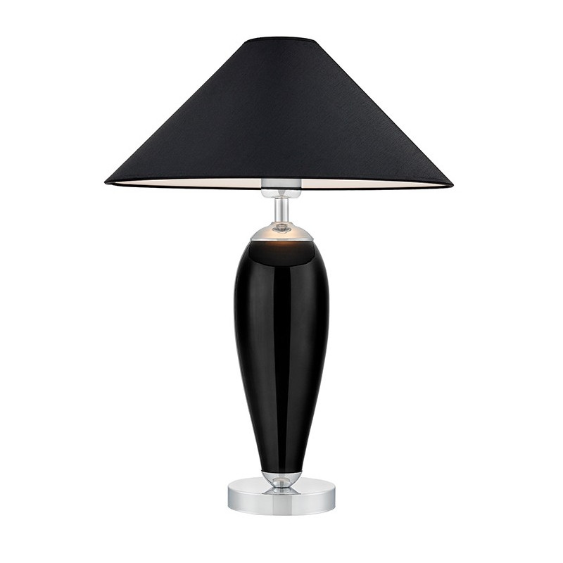 Rea Standing Lamp Black / Chrome / Black Lampshade