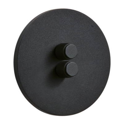 Alkri Togglica Matt Black Round Flush Double Dimmer