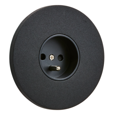 Alkri Togglica Matt Black Round Flush French Socket