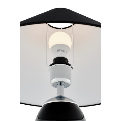 Rea Standing Lamp Black / Chrome / Black Lampshade