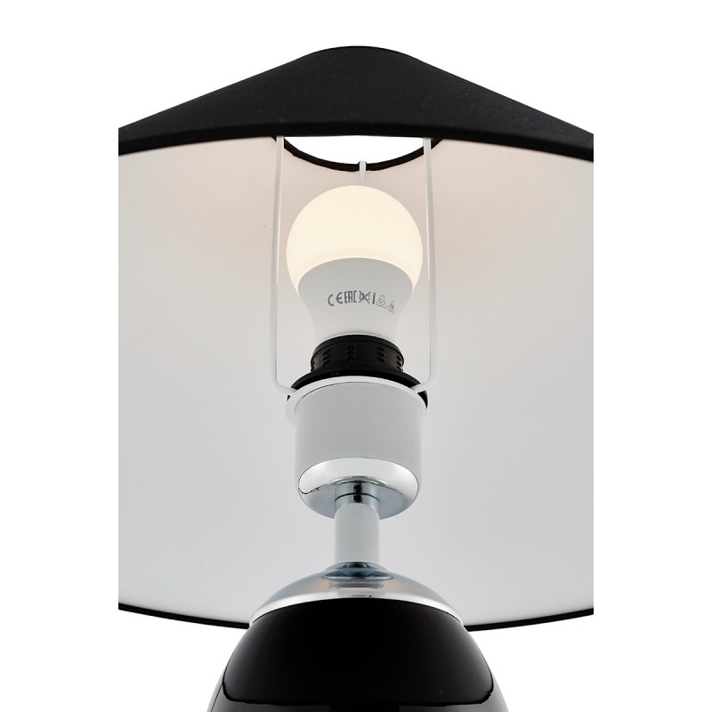 Rea Standing Lamp Black / Chrome / Black Lampshade
