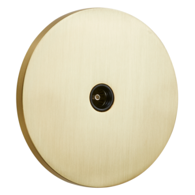 Alkri Togglica Brushed Gold Round Flush TV Socket