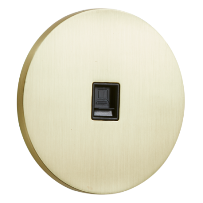 Alkri Togglica Brushed Gold Round Flush RJ45 Socket