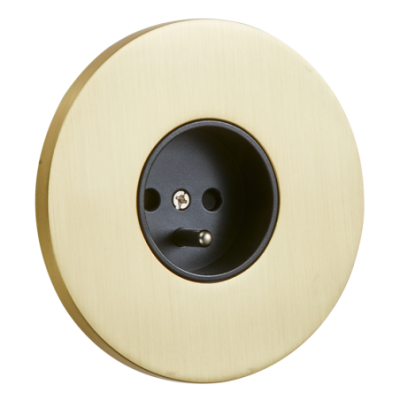 Alkri Togglica Brushed Gold Round Flush French Socket