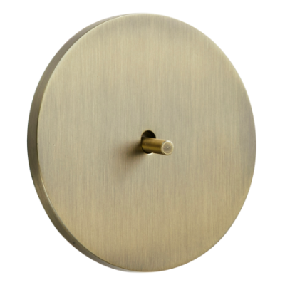 Alkri Togglica 4U Brushed Patina Round Flush Single Two-Way Switch