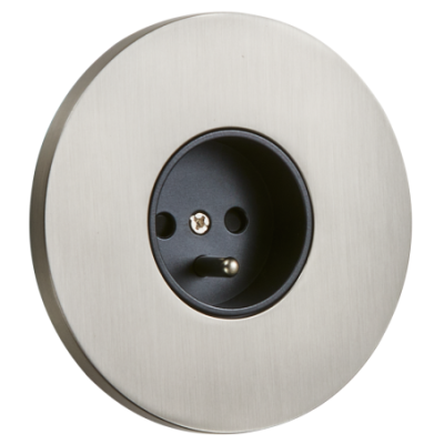 Alkri Togglica Brushed Nickel Round Flush French Socket