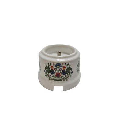 Alkri Antica Folk White With Decoration Surface French Socket Łowicz Rooster Motif