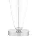 Biała lampa stojąca REA biały abażur, podstawa przezroczyste szkło i chrom KASPA