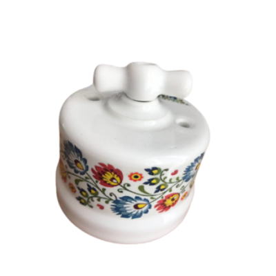 Alkri Antica Folk White With Łowicz Motif Surface Single/Two-Way Switch Łowicz Motif