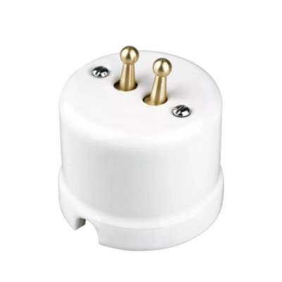 Alkri Antica Toogle Gold White Surface Momentary Shutter Switch