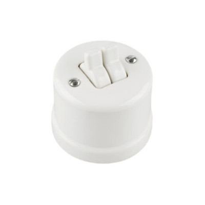 Alkri Antica Old White Surface-Mounted Momentary Shutter Switch