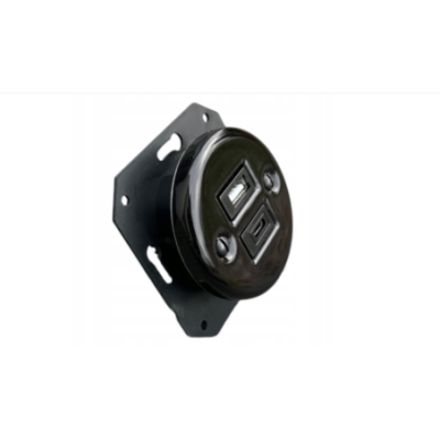 Alkri Antica Black Flush-Mounted USB-A + USB-C Socket