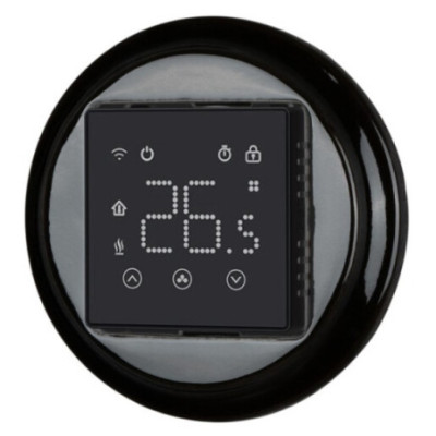 Alkri Antica Black Flush-Mounted Programmable Heating Thermostat With Wi-Fi