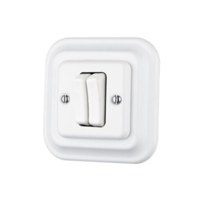 Alkri Antica White Flush-Mounted Two-Key Momentary Shutter Switch