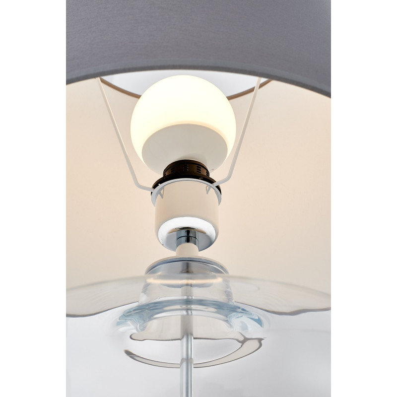 Sawa Standing Lamp Transparent / Chrome / Grey Lampshade
