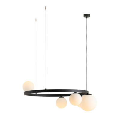 Lampa Wisząca Garda 5 Ring Black - Nowoczesne Oświetlenie do Salonu i Jadalni Aldex Artera