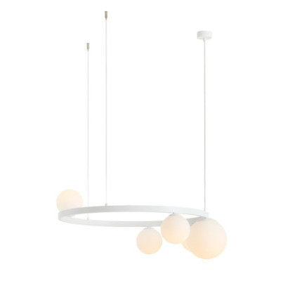 Lampa Wisząca Garda 5 Ring White - Nowoczesne Oświetlenie do Salonu i Jadalni Aldex Artera
