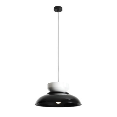 Lampa Wisząca Aldo Dark Black + White Gloss (47+23+Wood) - Nowoczesne Oświetlenie Wnętrz Aldex Artera