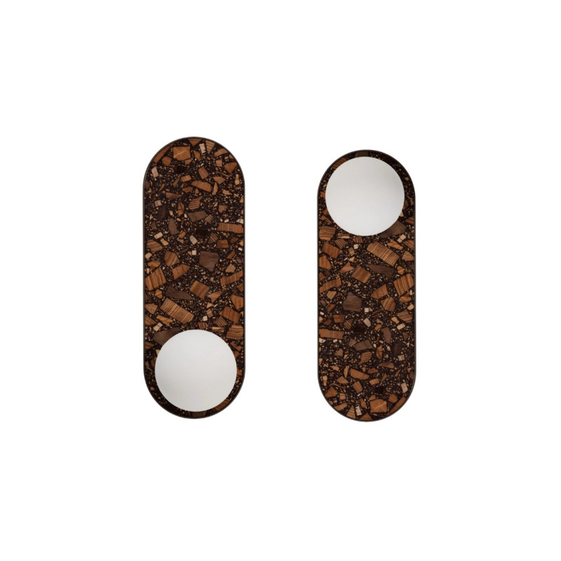 KASPA LEGRA Dark Brown G9 Max 1 × 9 W LED IP44 Opal Glass Oval Wall Light