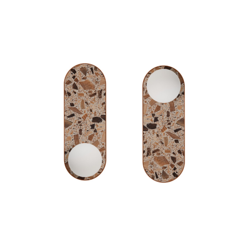 KASPA LEGRA Terracotta G9 Max 1 × 9 W LED IP44 Opal Glass Oval Wall Light