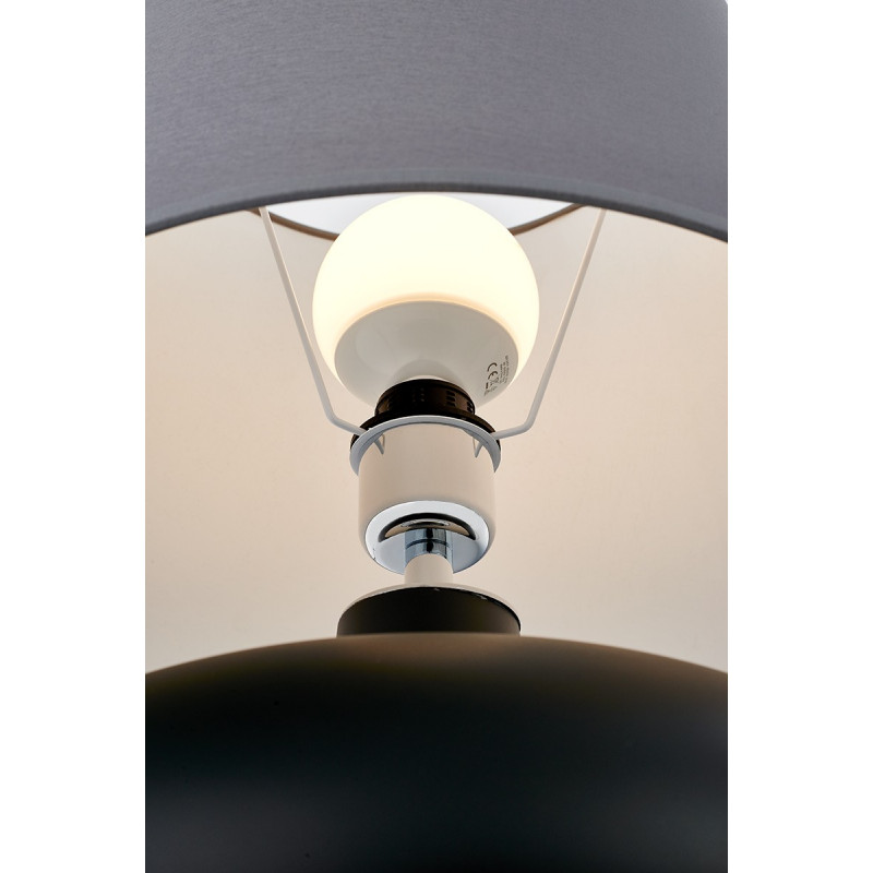 Sawa Standing Lamp Graphite Matte / Chrome / Grey Lampshade