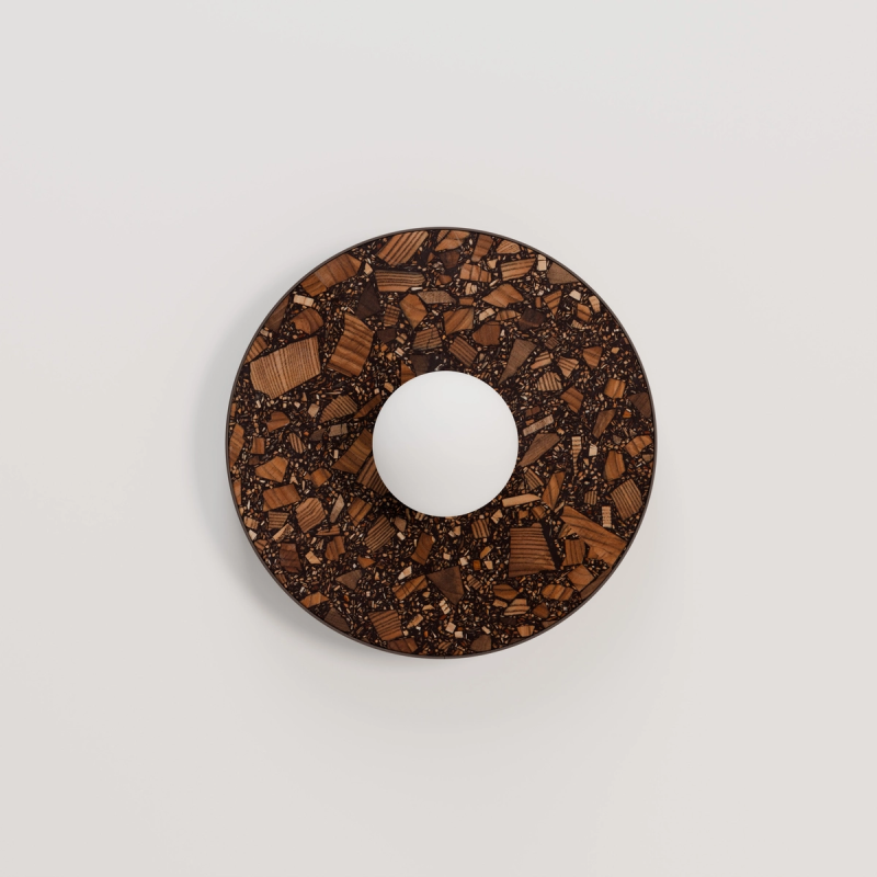 KASPA LEGRA Dark Brown G9 Max 1 × 9 W LED IP44 Opal Glass Round Wall Light