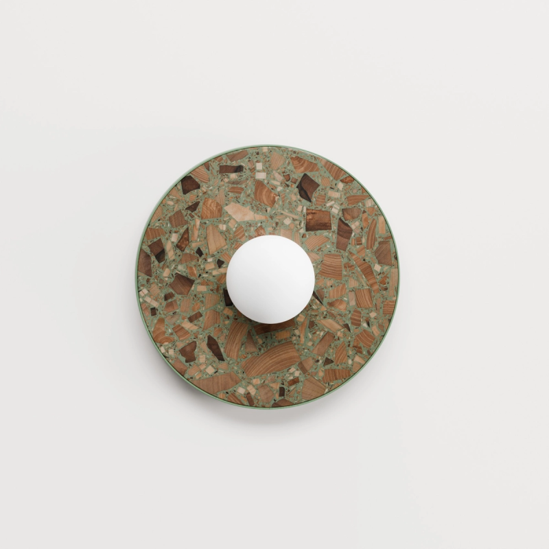 KASPA LEGRA Sage Green G9 Max 1 × 9 W LED IP44 Opal Glass Round Wall Light