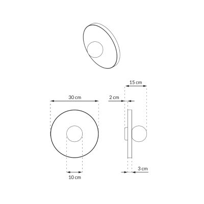 KASPA LEGRA Terracotta G9 Max 1 × 9 W LED IP44 Opal Glass Round Wall Light