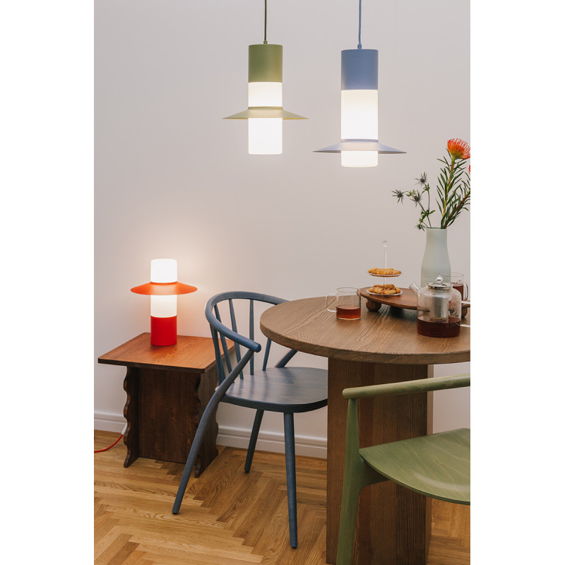 Melonowa lampa stołowa CAPONIO ST z mlecznym kloszem UMMO 24h