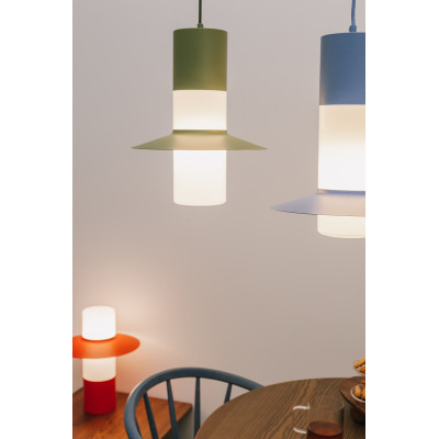 Melonowa lampa stołowa CAPONIO ST z mlecznym kloszem UMMO 24h