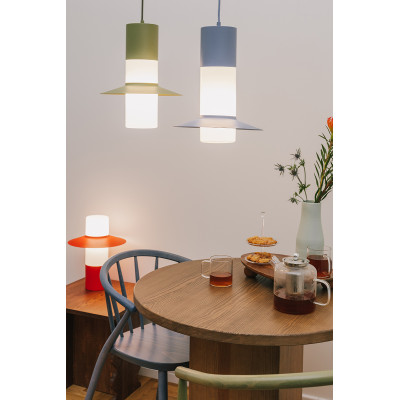 Melonowa lampa stołowa CAPONIO ST z mlecznym kloszem UMMO 24h